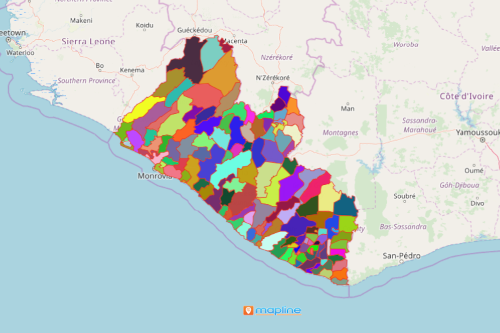 Liberia District Map