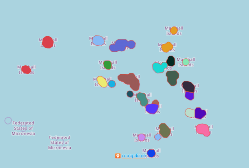 Mapping Marshall Islands and Atolls