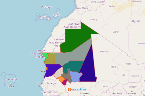 Mauritania Region Map