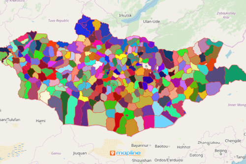 Mongolia District Map