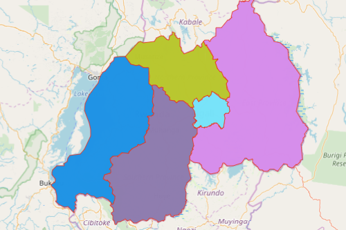 Rwanda map showing provinces