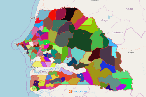 Arrondissements Map of Senegal