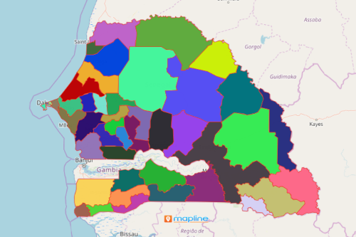 Mapping Departments of Senegal