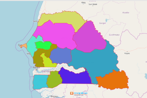 Senegal region map