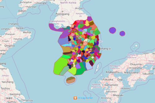 Mapping Districts of South Korea