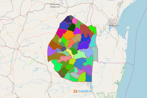 Swaziland Map Showing Tinkhundla