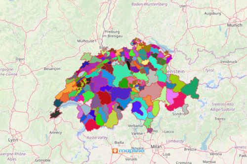 Switzerland District Map