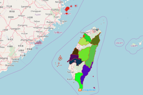 Taiwan County Map