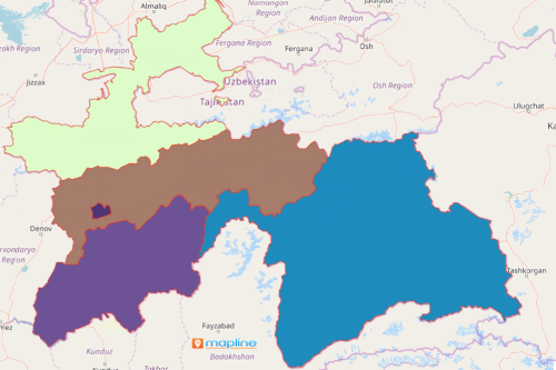 Tajikistan Division Map