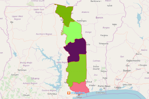 Togo Region Map