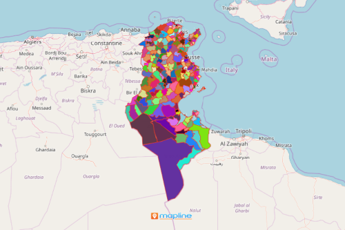 Tunisia District Map