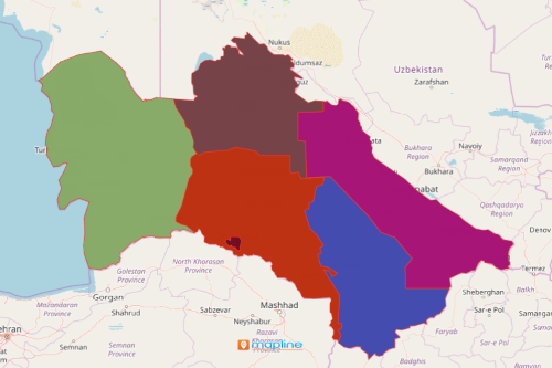 Turkmenistan Region Map