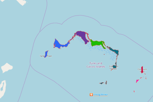 Turks and Caicos Islands Districts Map