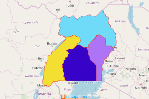 Uganda Region Map