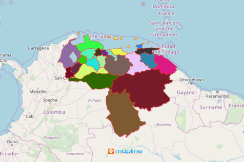 Map States of Venezuela 
