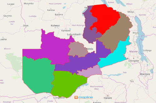 Zambia Province Map