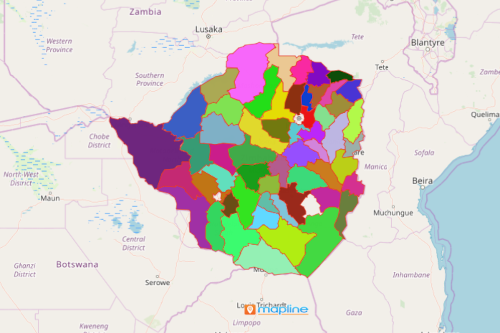 Map Districts of Zimbabwe