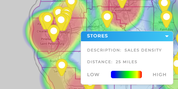 Heat Map of Sales Density