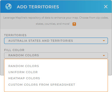 Color-code your Australia States and Territories territory map in seconds