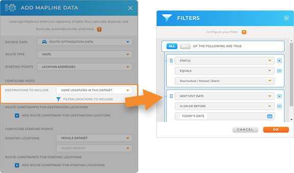 Automatically reschedule missed sales visits in Mapline