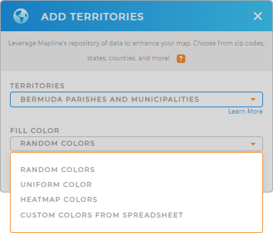 Color-code your Bermuda Parishes and Municipalities territory map in seconds
