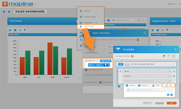 Add URL variables to metrics