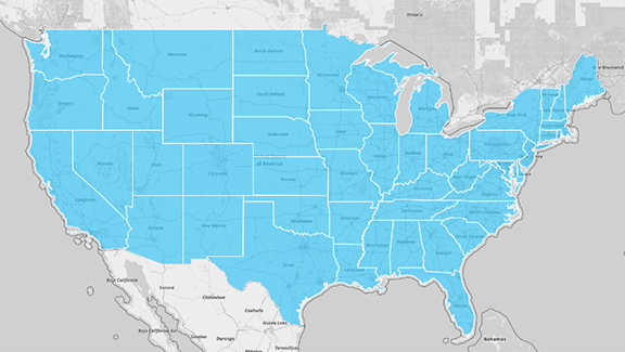 screenshot of a map with U.S. territories from Mapline's repository