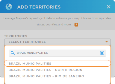 Add Brazil Municipalities to your map in Mapline