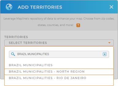 Add Brazil Municipalities North Region to your map in Mapline