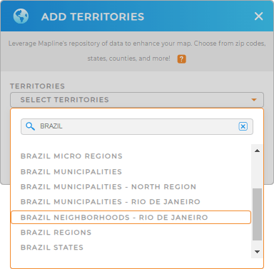 Add Brazil Neighborhoods to your map in Mapline