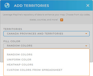 Color-code your Canada provinces territory map in seconds
