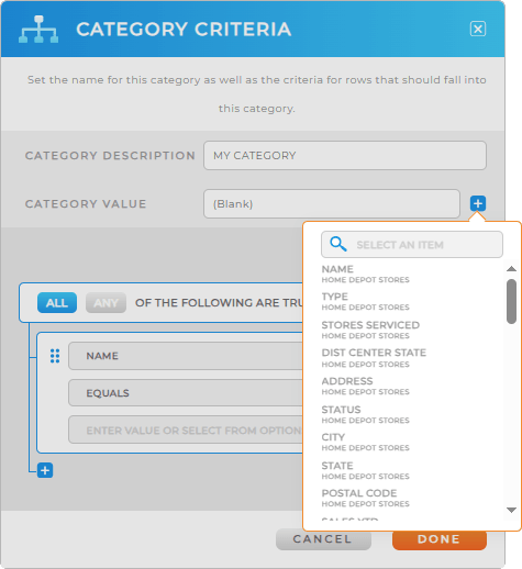 category criteria helps you categorize your data