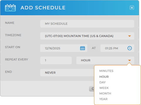 Configure schedule automations in Mapline