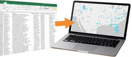 Create a map from a spreadsheet: Tools that work