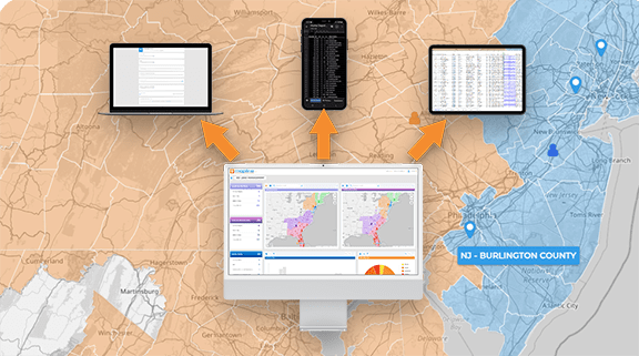 Create instant customer maps that keep tabs on sales activities in real-time, 24/7!