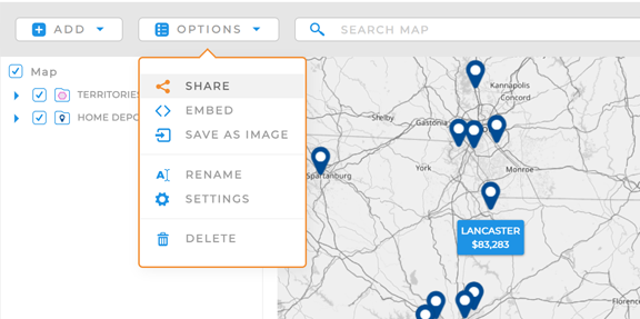 Sharing a Map Image