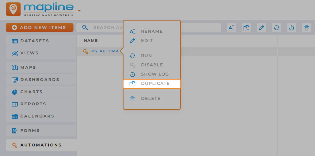 Easily duplicate automations for faster workflow setups