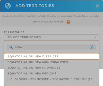 Add Equatorial Guinea districts to your business map