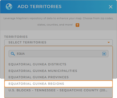 Add Equatorial Guinea regions to your business map