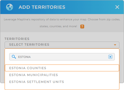 Add Estonia counties to your map in Mapline