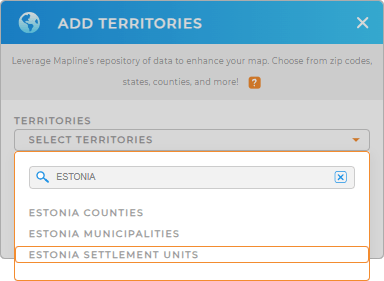 Add Estonia Settlements to your map in Mapline
