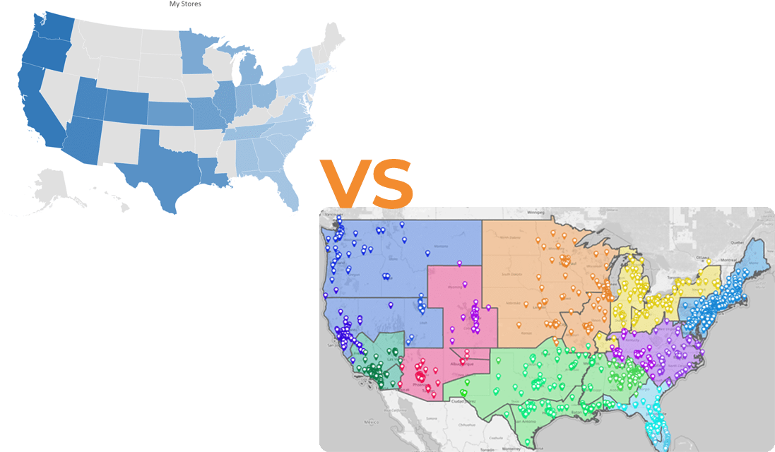 Excel territory map vs Mapline territory map