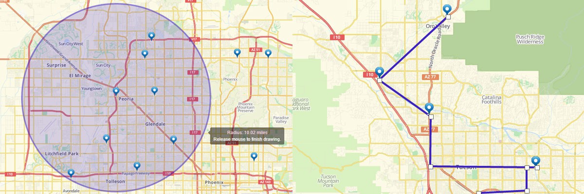 measure distance in map