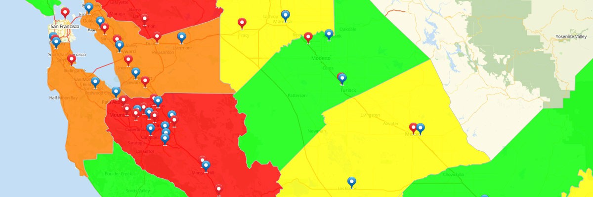 Heat Map Example with Territory Color