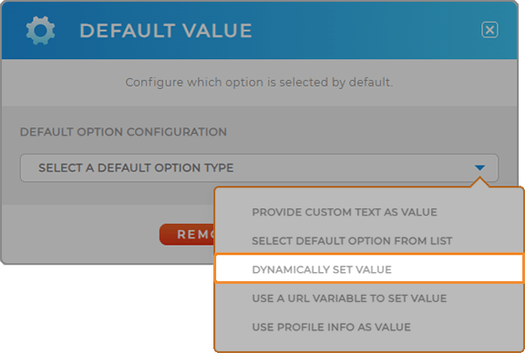 Screenshot of the Default Values lightbox in Mapline Forms