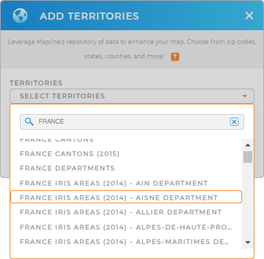 Add France IRIS areas to your map in Mapline
