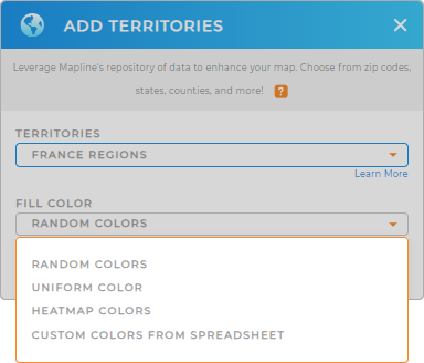 Color-code your France regions map in seconds