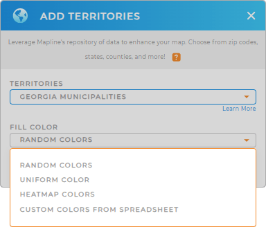 Color-code your Georgia Municipalities map in seconds
