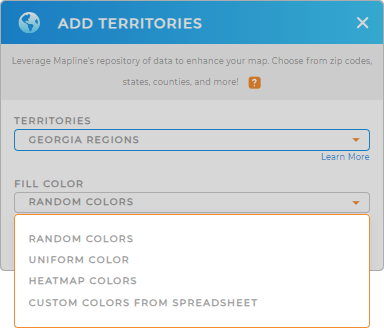 Color-code your Georgia regions map in seconds