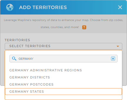 Add Germany states to your map in Mapline
